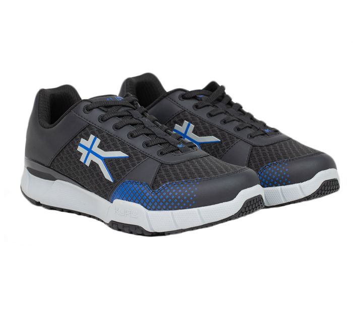 KURU MEN'S SNEAKERS QUANTUM-Jet Black-Fog Gray-Classic Blue - Click Image to Close