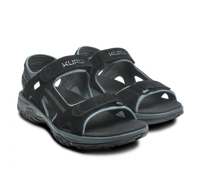 KURU MEN'S SANDAL TREAD-Jet Black-Empire Steel - Click Image to Close