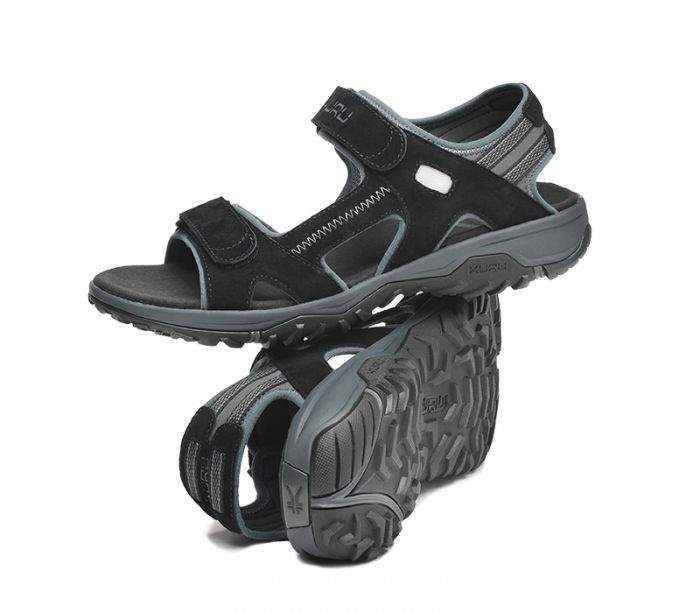 KURU MEN'S SANDAL TREAD-Jet Black-Empire Steel - Click Image to Close