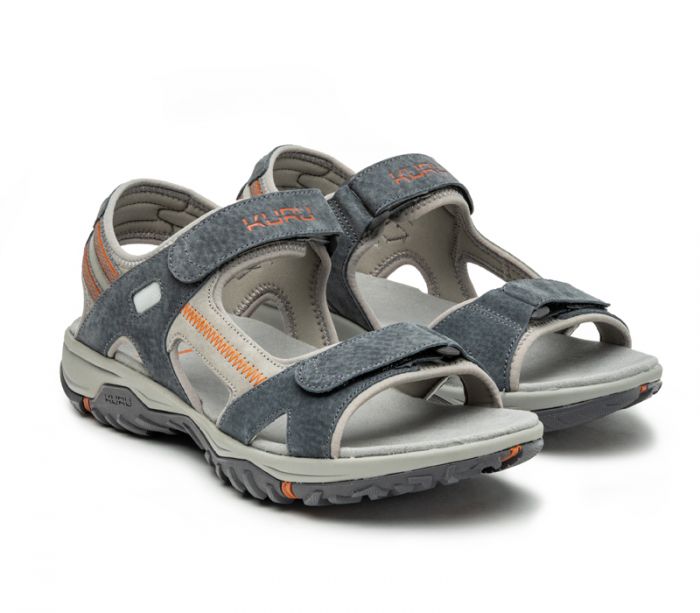 KURU MEN'S SANDAL TREAD-Slate Gray-Burnt Orange - Click Image to Close