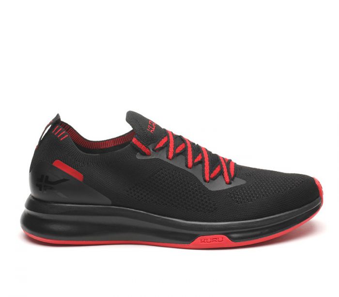 KURU MEN'S SNEAKERS FLUX-Jet Black-Fire Red