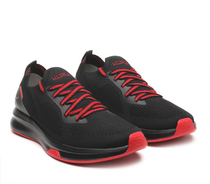 KURU MEN'S SNEAKERS FLUX-Jet Black-Fire Red