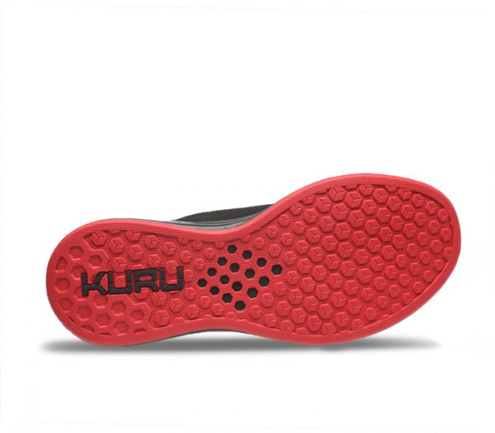 KURU MEN'S SNEAKERS FLUX-Jet Black-Fire Red - Click Image to Close