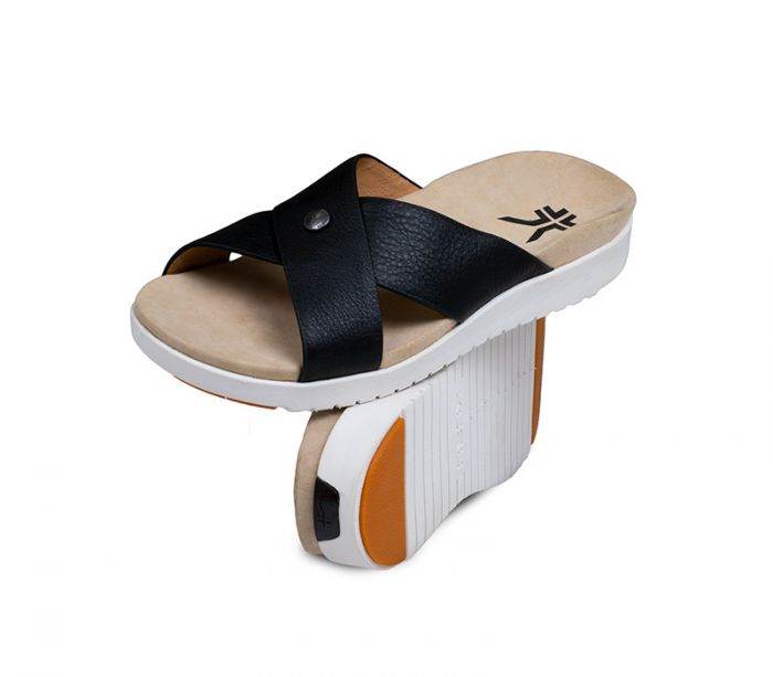 KURU WOMEN'S SANDAL BREEZE-Jet Black-White-Gum