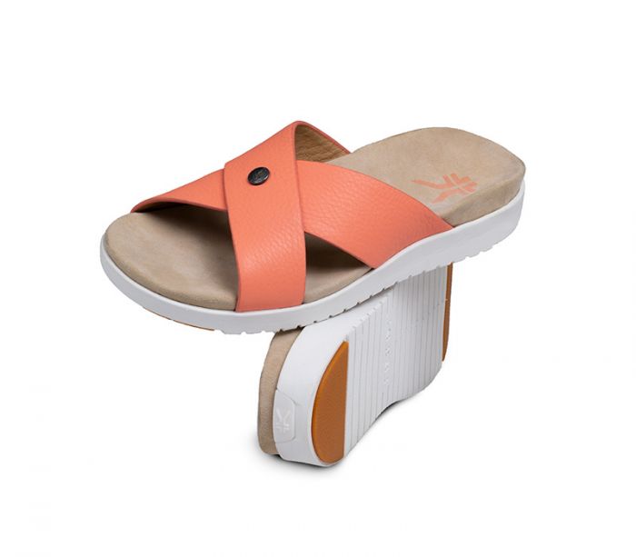 KURU WOMEN'S SANDAL BREEZE-Peach Pink-White-Gum - Click Image to Close