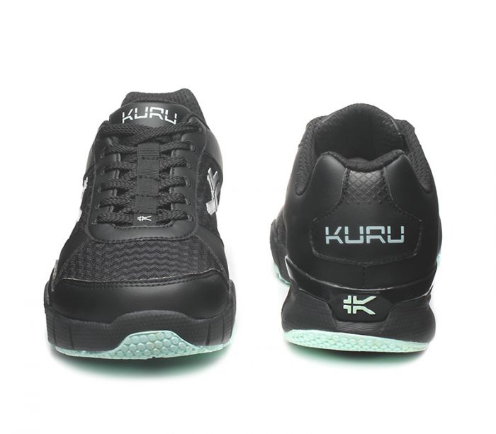 KURU WOMEN'S SNEAKER QUANTUM-Jet Black-Dusty Aqua - Click Image to Close