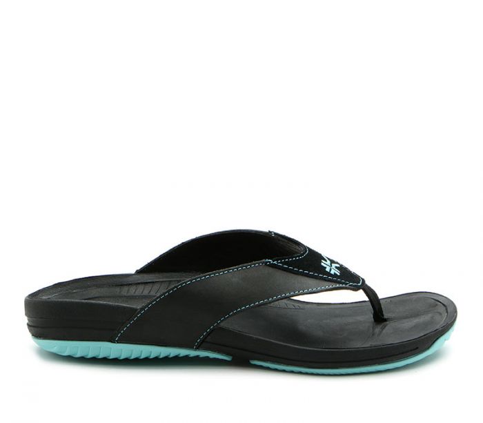 KURU WOMEN'S SANDAL KALA-Jet Black-Breeze Blue - Click Image to Close