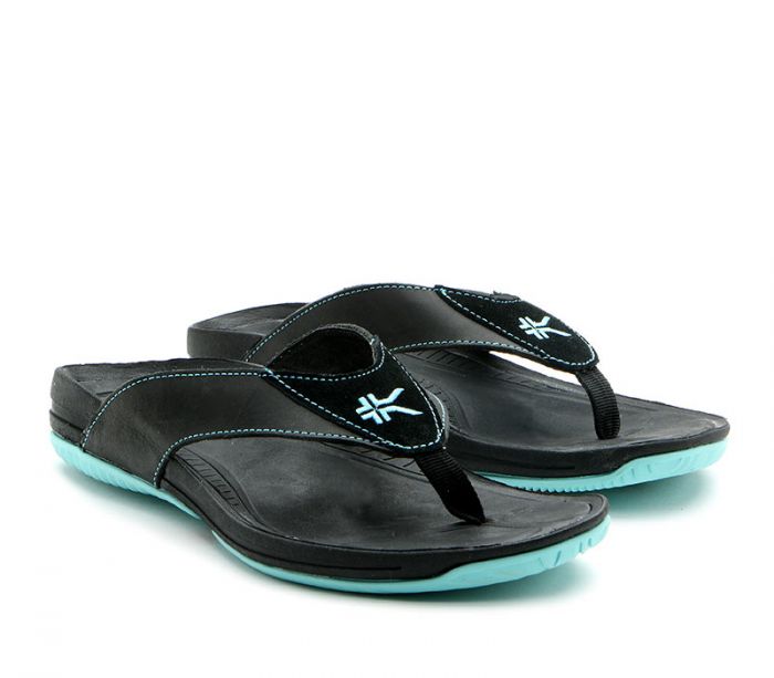 KURU WOMEN'S SANDAL KALA-Jet Black-Breeze Blue