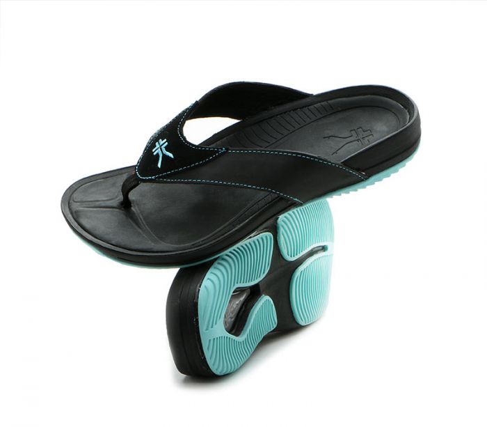 KURU WOMEN'S SANDAL KALA-Jet Black-Breeze Blue