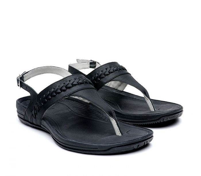 KURU WOMEN'S SANDAL LETTI-Jet Black - Click Image to Close