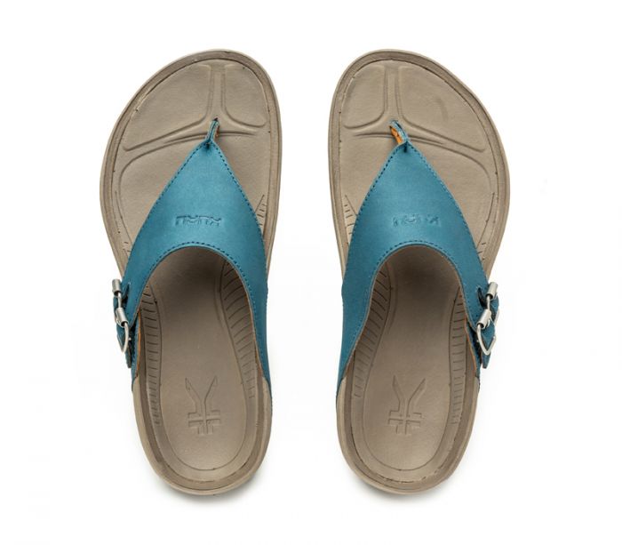 KURU WOMEN'S SANDAL SUOMI-Wailea Blue-Faded Brown