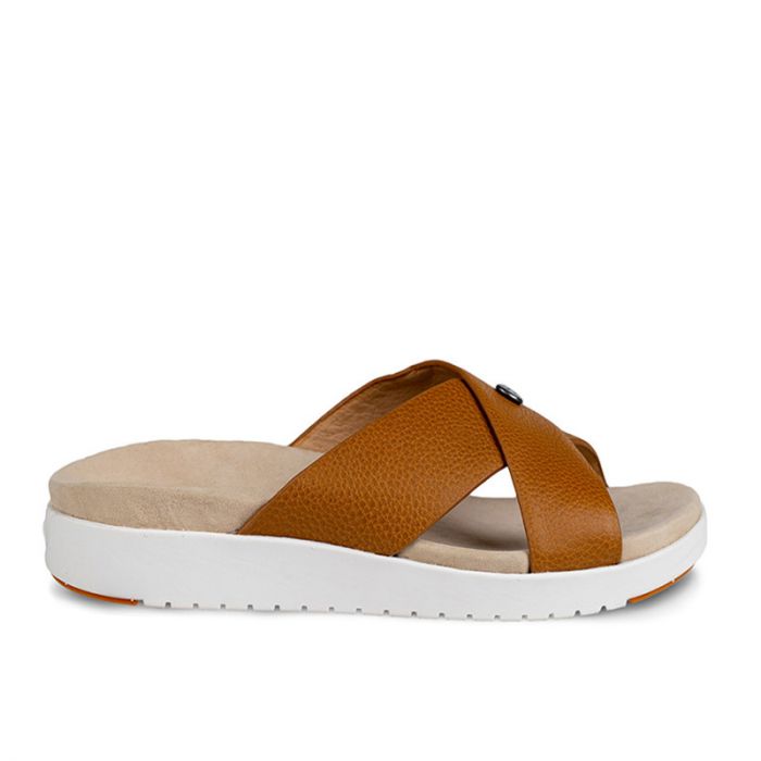 KURU WOMEN'S SANDAL BREEZE-Caramel Brown-White-Gum - Click Image to Close