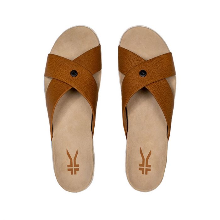 KURU WOMEN'S SANDAL BREEZE-Caramel Brown-White-Gum - Click Image to Close