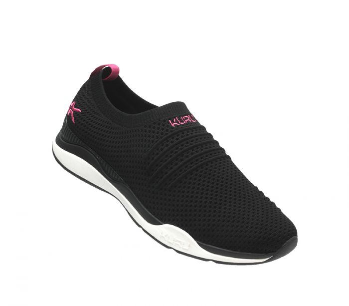 KURU WOMEN'S SHOES STRIDE-Jet Black-White-Berry Pink - Click Image to Close