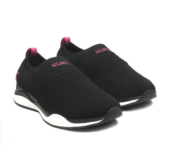 KURU WOMEN'S SHOES STRIDE-Jet Black-White-Berry Pink - Click Image to Close