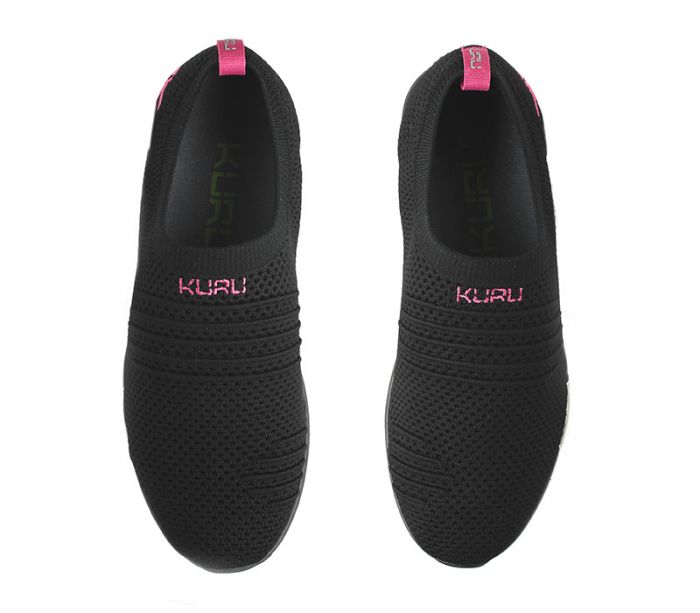 KURU WOMEN'S SHOES STRIDE-Jet Black-White-Berry Pink