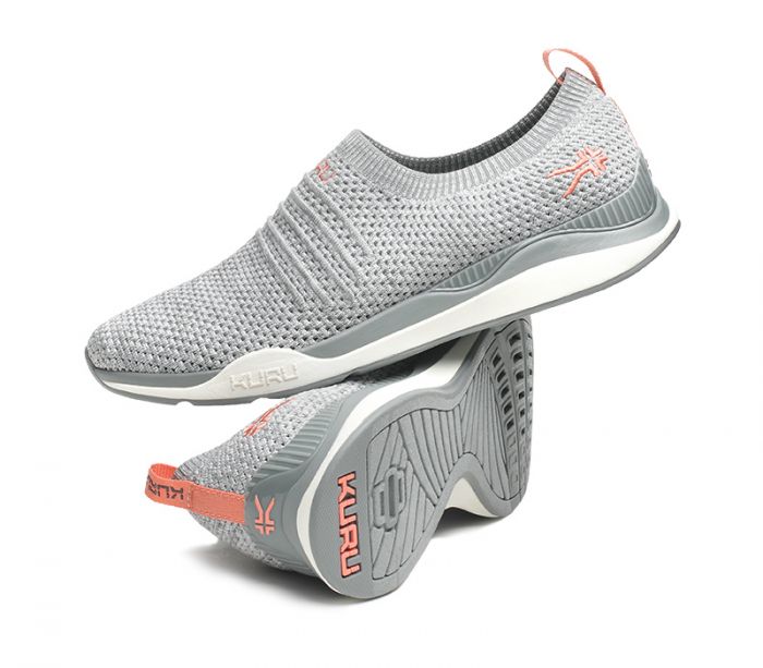 KURU WOMEN'S SHOES STRIDE-Heather Gray-White-Peach Pink