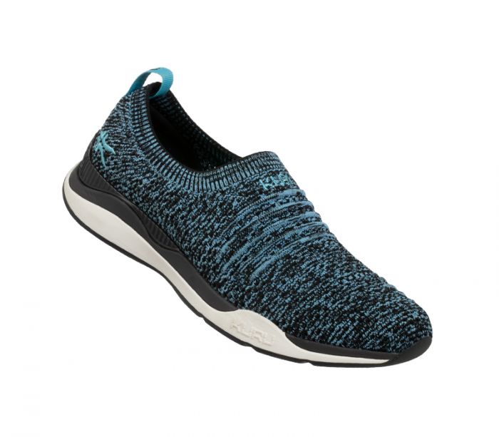 KURU WOMEN'S SHOES STRIDE-Jet Black-White-Calypso Blue