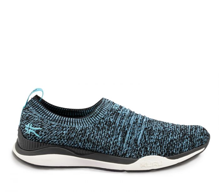 KURU WOMEN'S SHOES STRIDE-Jet Black-White-Calypso Blue