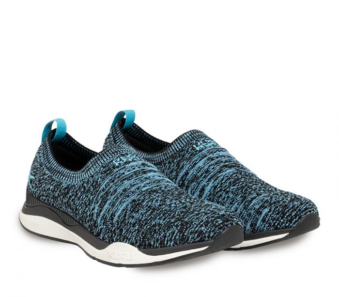 KURU WOMEN'S SHOES STRIDE-Jet Black-White-Calypso Blue