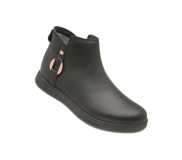 KURU WOMEN'S BOOTS TEMPO-Jet Black-Rose Gold - Click Image to Close