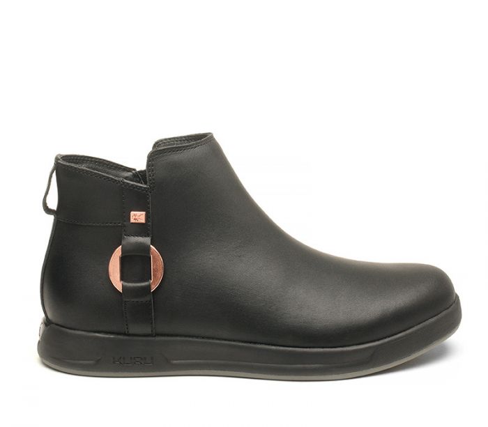 KURU WOMEN'S BOOTS TEMPO-Jet Black-Rose Gold - Click Image to Close