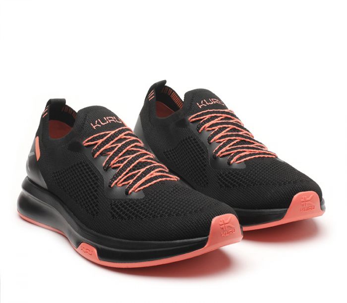 KURU WOMEN'S SNEAKERS FLUX-Jet Black-Soft Coral