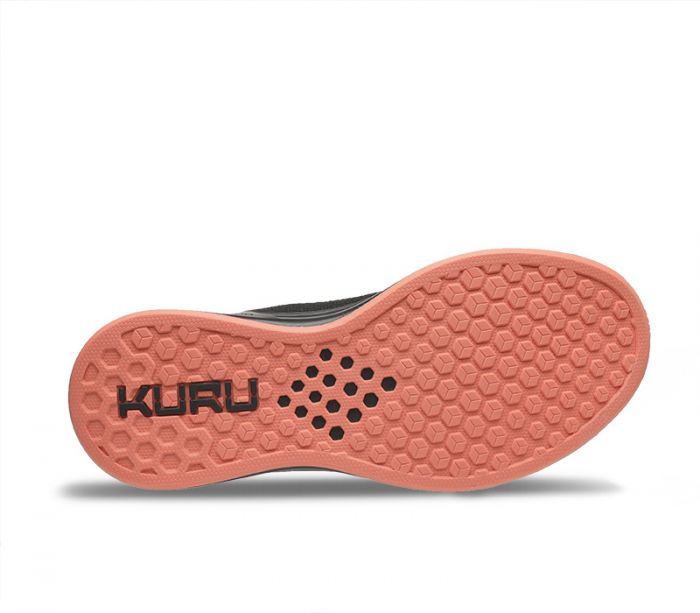 KURU WOMEN'S SNEAKERS FLUX-Jet Black-Soft Coral - Click Image to Close